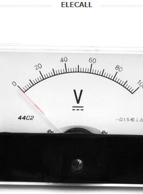 伊莱科44C2指针式直流电压表伏特表44C2-V机械表头1~600V电表