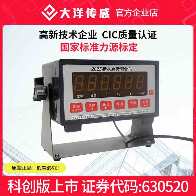 大洋传感标准负荷测量仪2025 称重传感器配套仪表 数据显示器