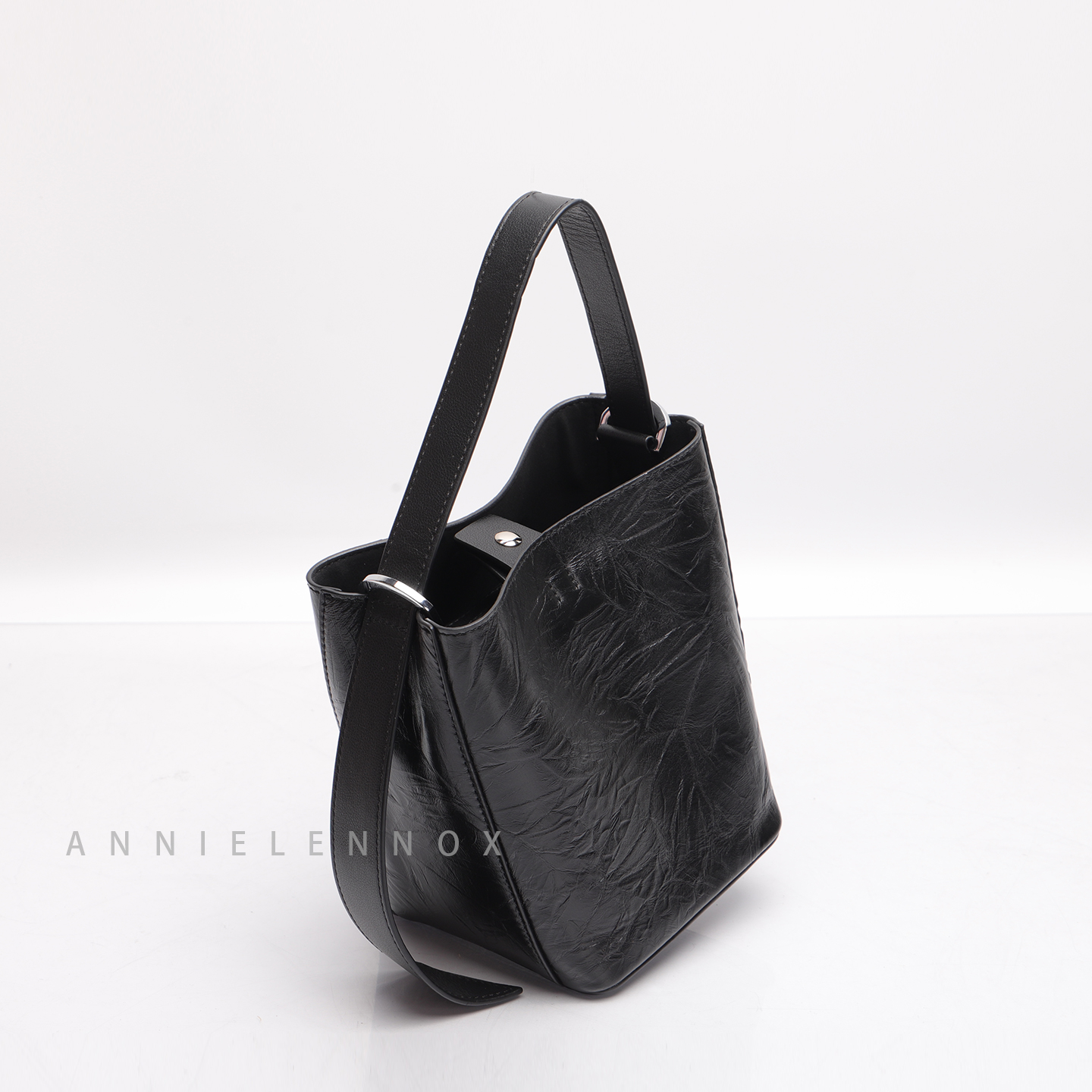 简约百搭真皮水桶包高级感女包