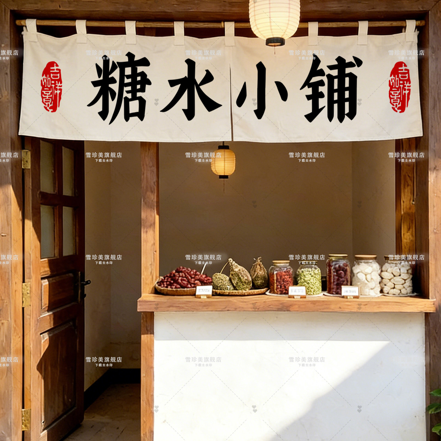 定制短帘半帘糖水甜品咖啡店帘子挂布帘装饰遮挡帘厨房门帘隔断帘