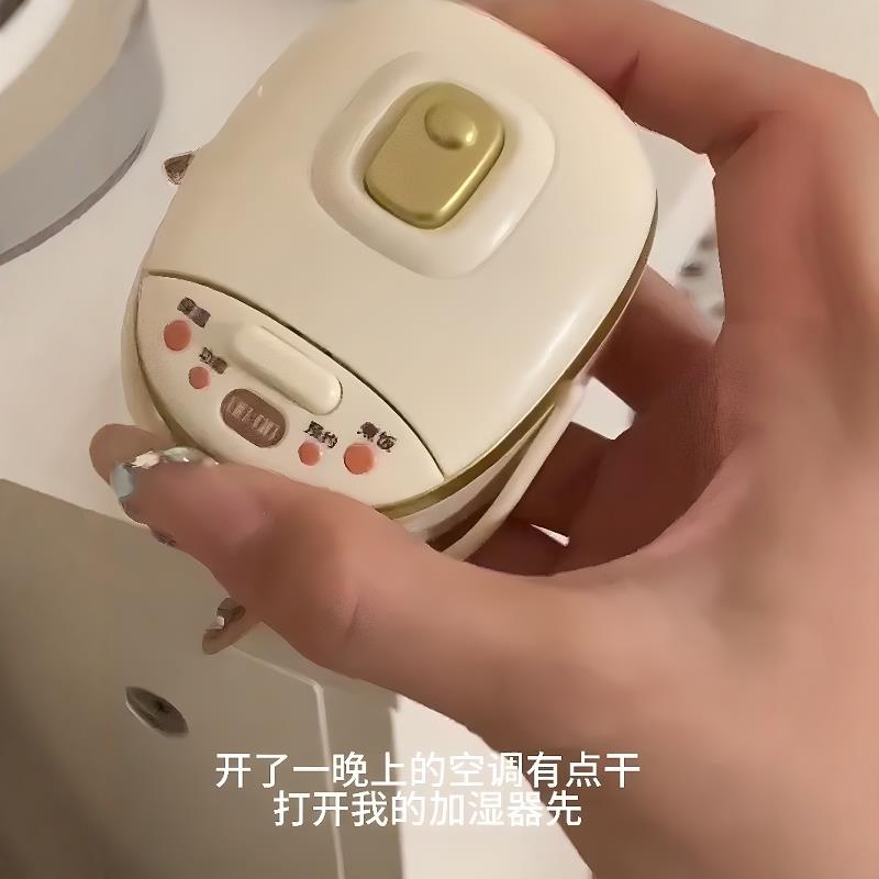 迷你电饭煲钥匙扣创意发光喷雾加湿器可爱卡通发声趣味挂件加湿器