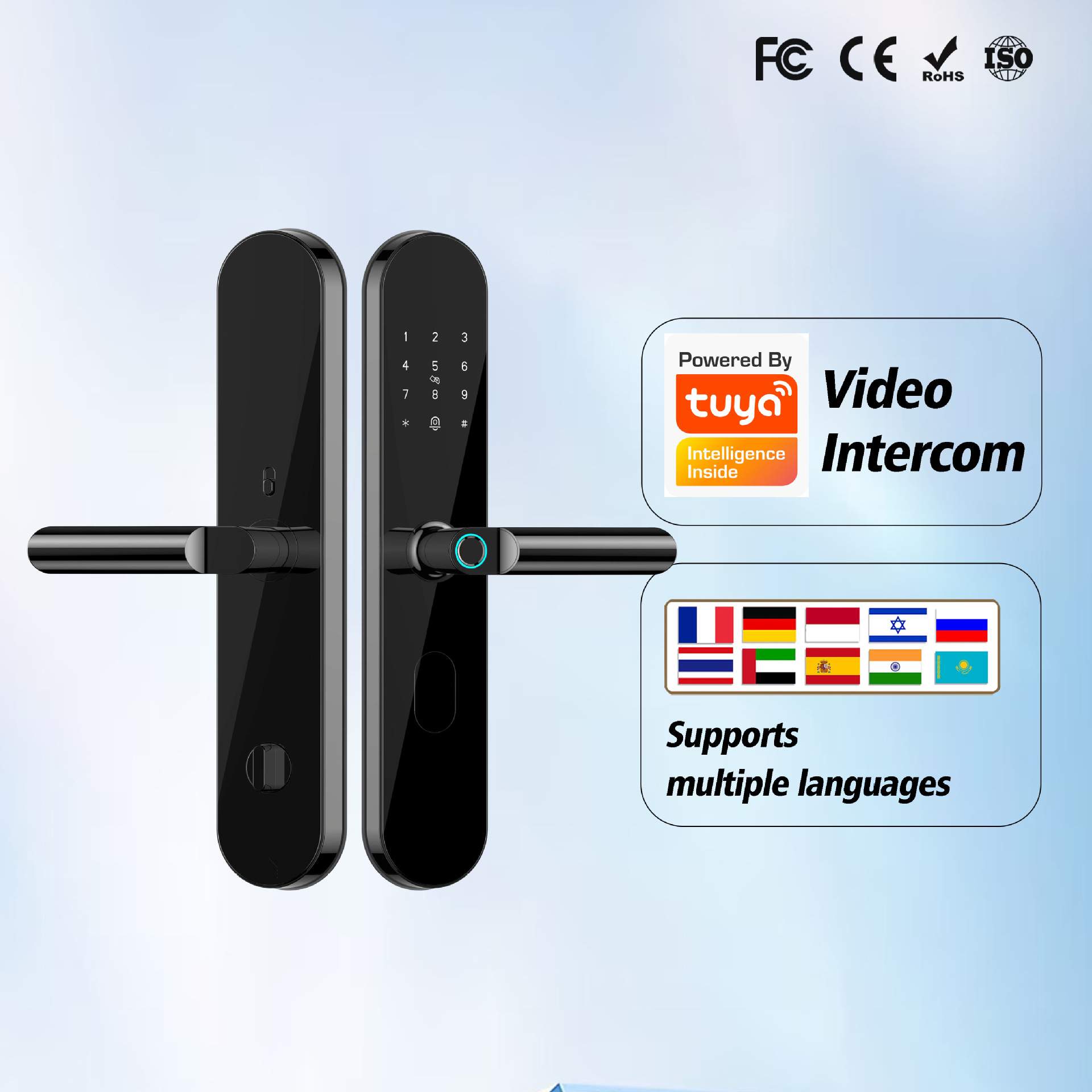 公寓楼人脸锁指纹通通蓝牙密码电子锁远程集中管理校园卡NFC锁