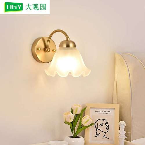 大观园卧室床头灯壁灯新款法式田园风墙壁灯装饰灯氛围感灯具L271