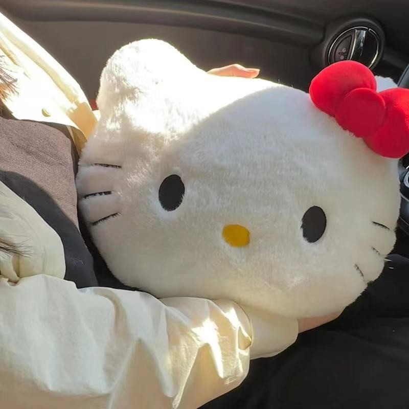 靠枕床头毛绒kt猫靠垫宿舍大靠背垫汽车抱枕可爱女生沙发座椅护腰
