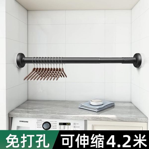衣架收纳神器宿舍儿童衣伸缩凉衣架晾免打孔家用挂衣架衣服架阳台