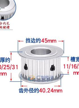双面平5m26齿/T同步轮槽宽度11/16/21/27Af型同步轮孔6-20可选