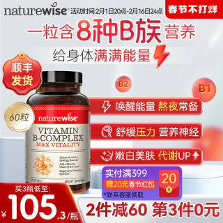 Naturewise维生素b族片多种复合维生素b2b6b12b1叶酸生物素vb代谢