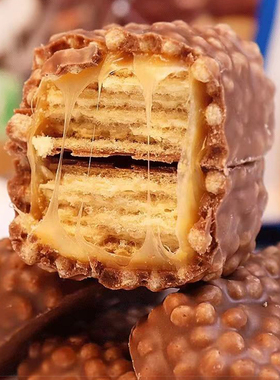 唯臻农场ESSEN俄罗斯原装进口巧克力焦糖拉丝威化饼干糖果零食