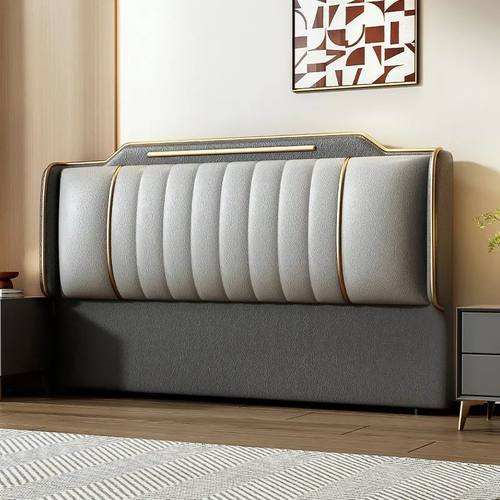 2024猫爪落地实木超薄简约现代轻奢床头背板新款软包靠背单买