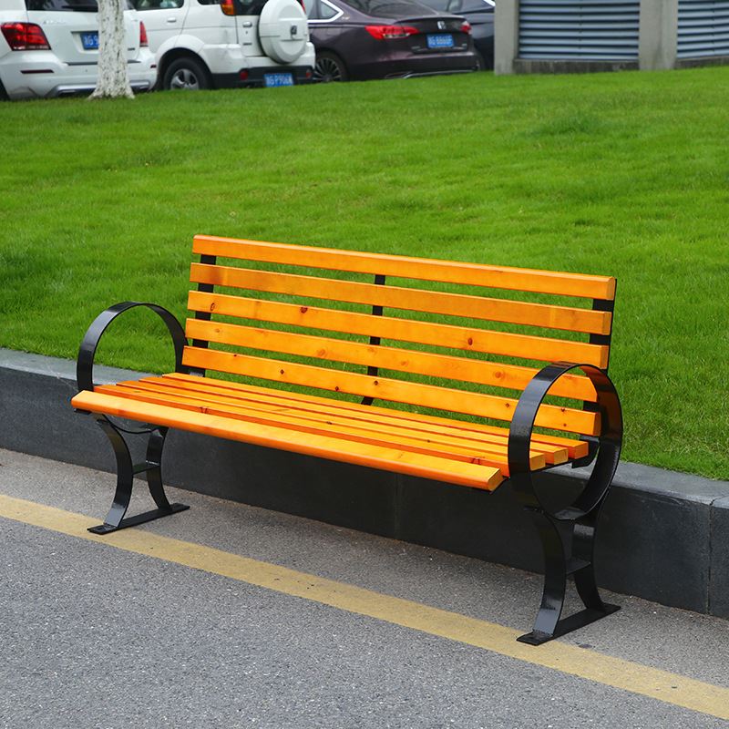 公园实木靠背休闲坐椅广场休息座椅长条凳长条椅排椅座凳可定制