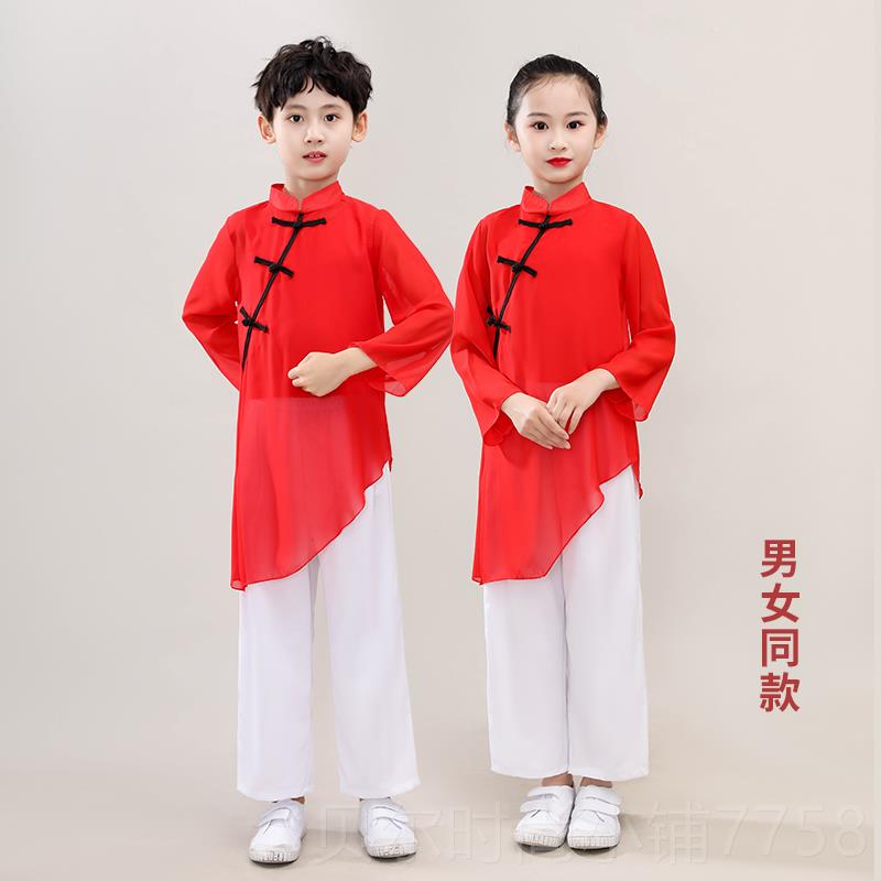 新款中小学生舞童古典舞书童三字经演出合唱武蹈术儿太极运动会服