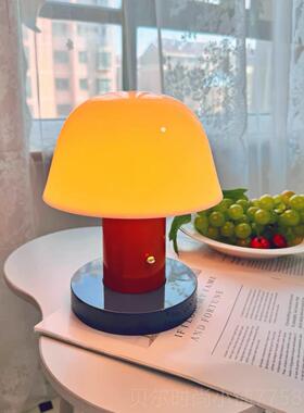 新款光丹风麦seta复go蘑菇充电小台灯便携触摸调北欧古装饰氛围床