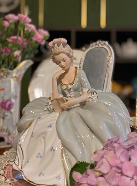 新款西洋人物件读书氛摆围感女美 高度26宽cm度30cm现代欧式家居