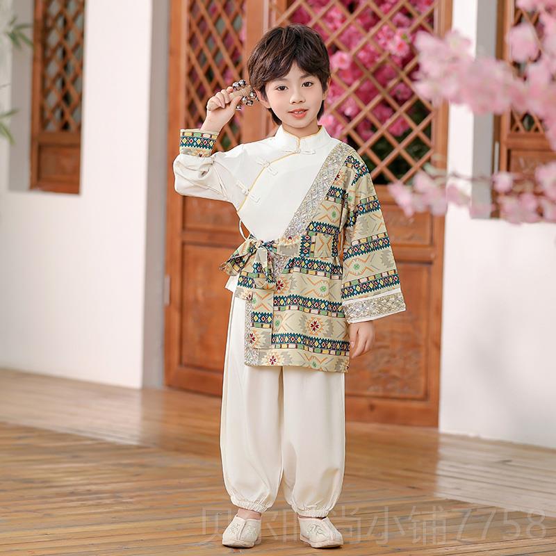 新款广西壮族三月三女演童服饰少数民族出儿服小男学生男女童舞蹈