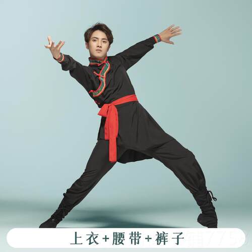 新款蒙舞男蹈服装成人演马出服新款少数民族艺考草原舞骑舞表演服