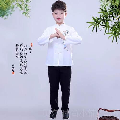 新款幼儿童小学生男女民中风五四青年中山装国运动会合唱诵表演出