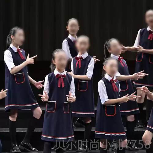 新款儿中童合男唱唱服中小学生合服演出服女童礼服小学生表演大合