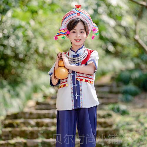 新款儿童演出运服女童民族服装男童动会服装小学生一表演服六幼园