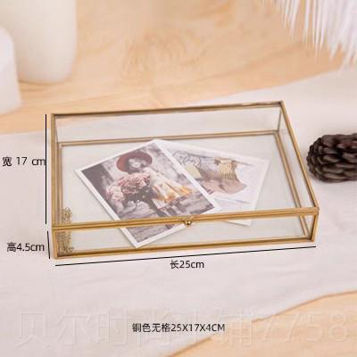 新款珠宝司定制款复古长方形玻列珠宝收公璃纳盒珠宝首饰展示盒陈