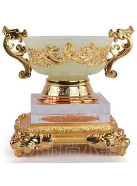 新款富贵玉碗金镶玉摆件迁入居礼品伙家居玄乔关电视酒新柜装饰品