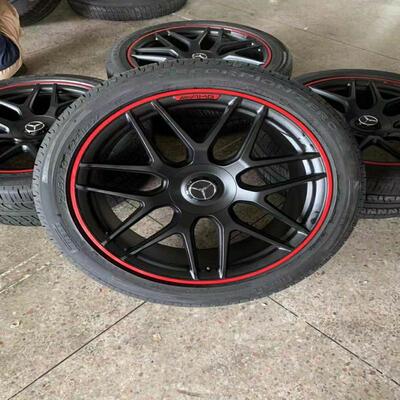 议价奔驰新款G63先行版拆车轮毂22寸 红边奔驰大G轮毂带胎