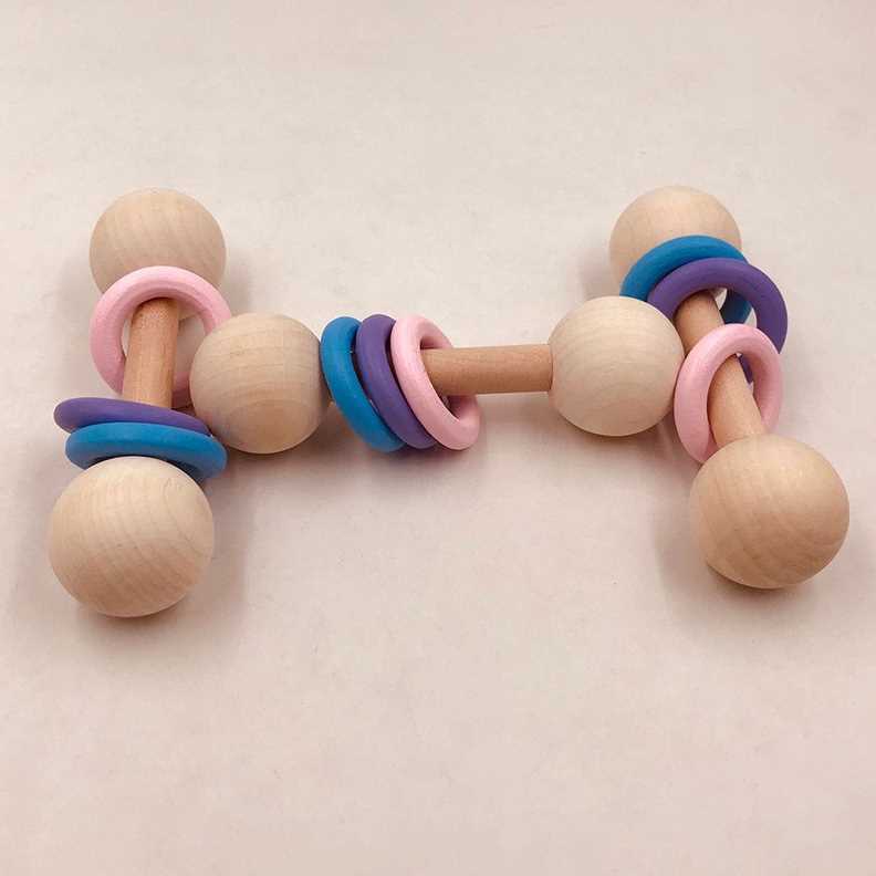 极速Lets Make Baby Beech Wooden RattlIe 1pc Rattle Soother