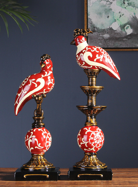 富贵鸟 美式酒柜装饰品q摆件古典风软装饰品 高档客厅壁炉玄关饰