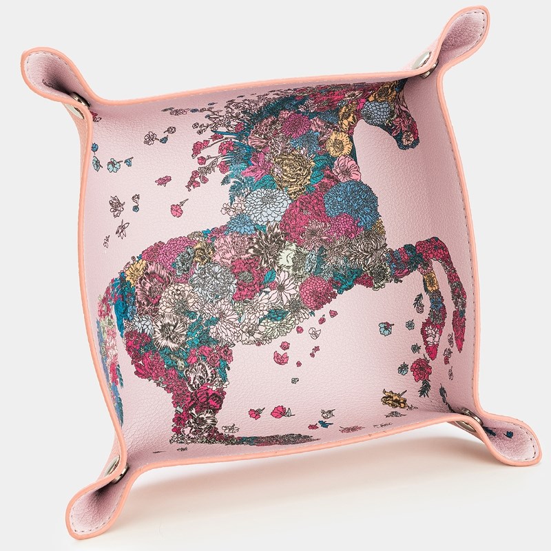 真皮置物收纳盘H家花园小马饰品文F玩化妆品桌面摆件玄关杂物盒