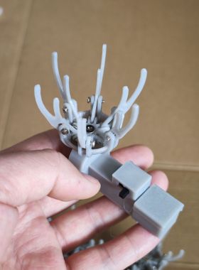 灰色双层自动花朵花瓣开合花开合器花李子柒绒花开合器带开关电池