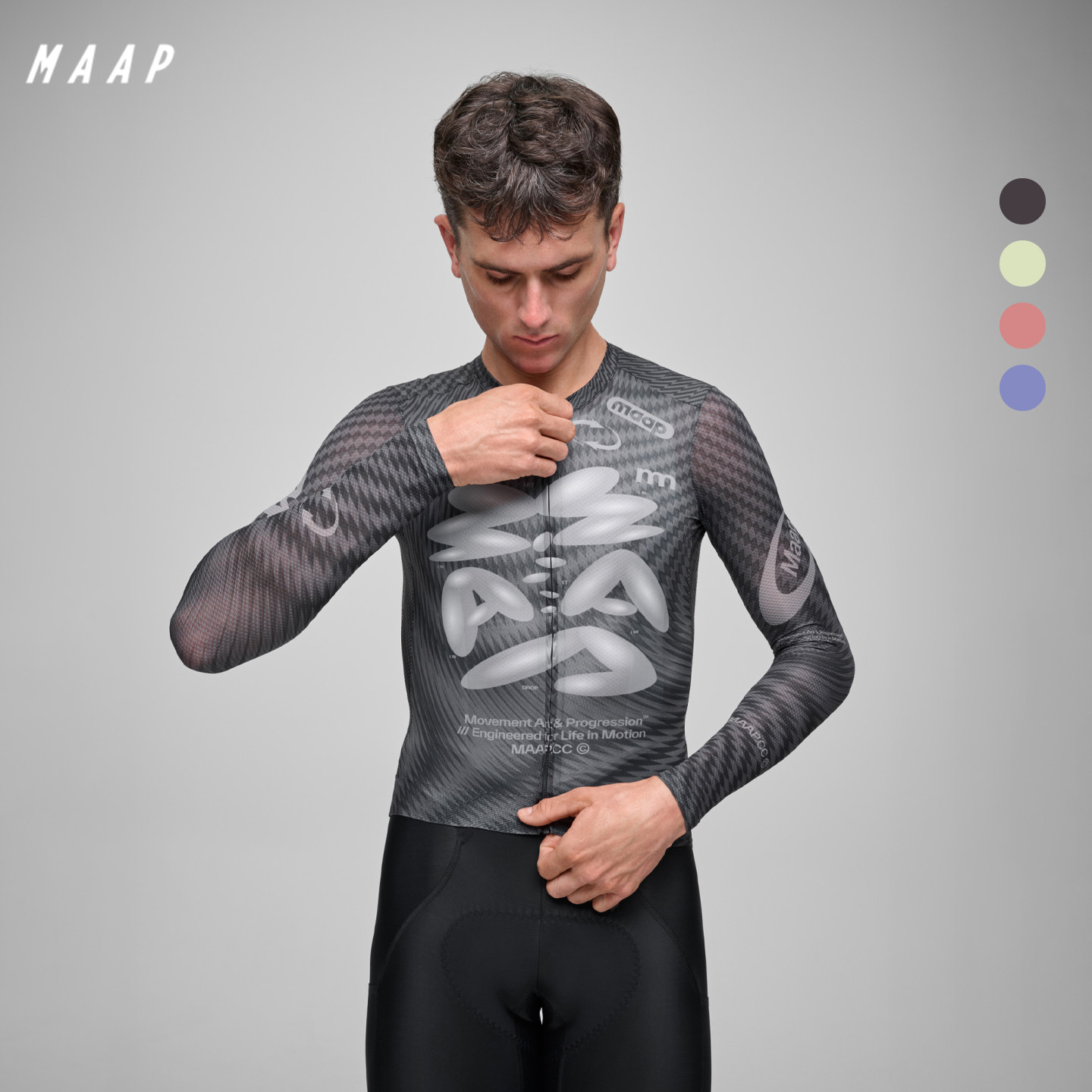 MAAP 男士 Spectrum系列户外长袖骑行服紧身排汗透气舒弹运动上衣