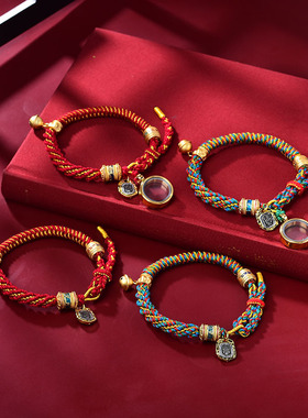 藏式手绳手工新款玉米结花型手绳手搓棉手链成品手工编织藏风绳