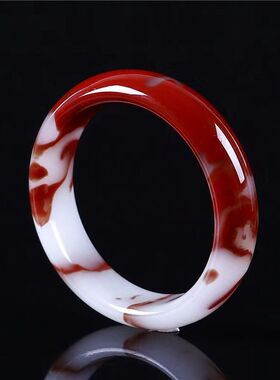 外蒙料玉手镯加宽加厚和田玉金丝玉鸡血飘花戈壁玉手镯