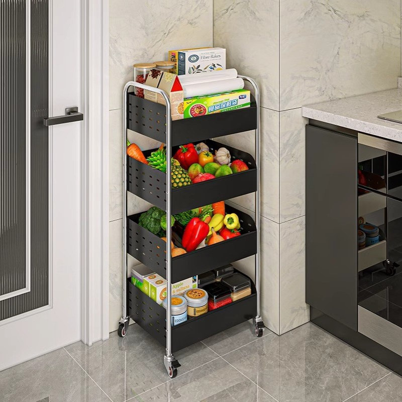 厨房备菜置物架多功能不锈钢放瓜果火锅店落地多层餐厅传菜小推车