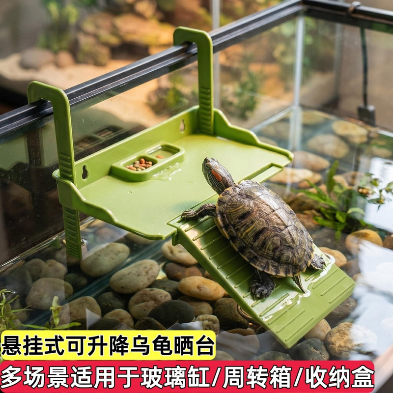乌龟鱼缸爬台晒台浮岛浮岛水族箱背台爬坡调节水位休息升降平台