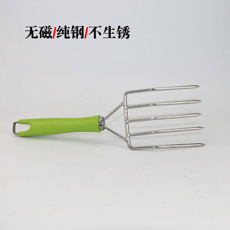 新款不锈钢五齿米饭叉子家用食堂盛米饭捞菜大叉子厨房豆芽叉