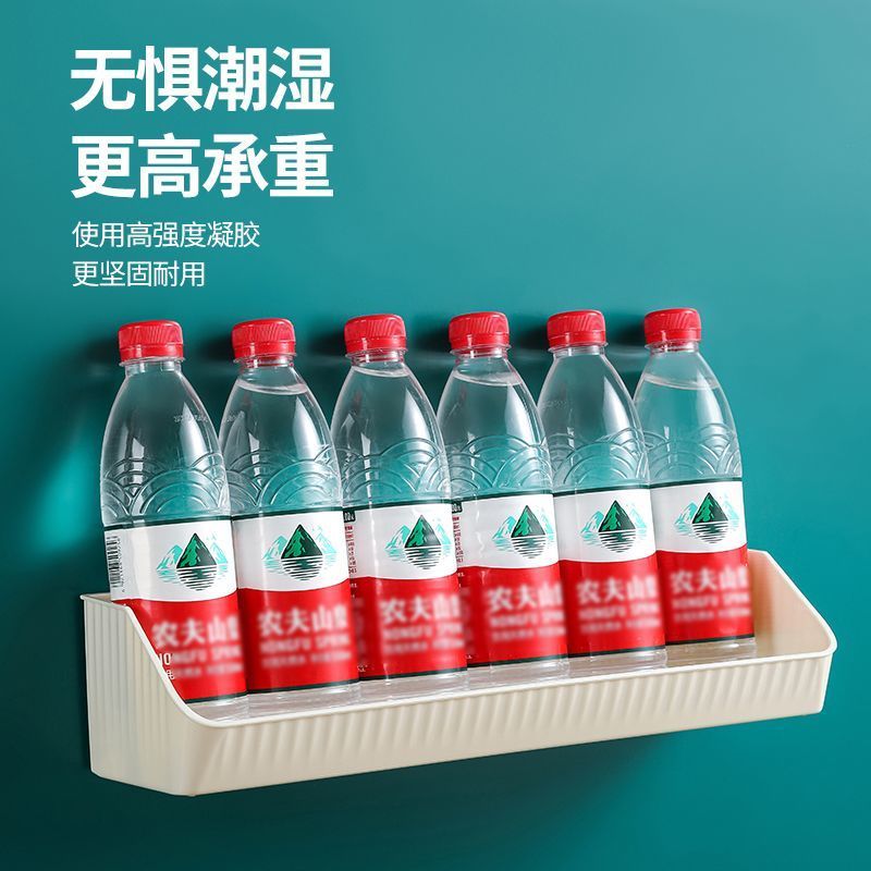 厕所卫生间免打孔壁挂式置物架浴室墙上化妆品毛巾收纳架子