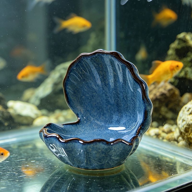 海洋馆旅游纪念品蓝色海洋主题陶瓷工艺品摆件鱼缸造景装饰摆件