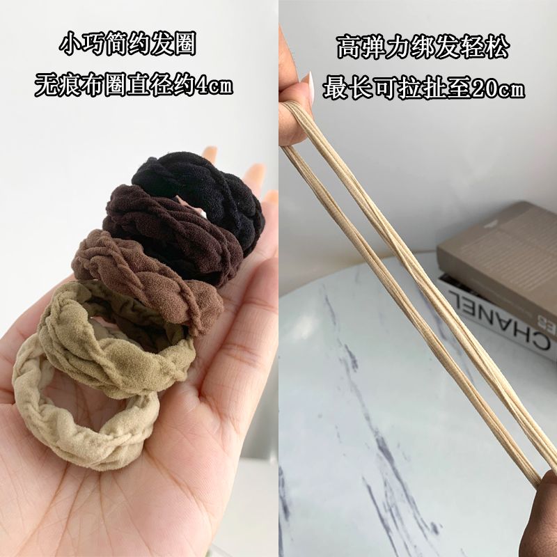 女士高马尾简约绒布肥肠发圈秋天韩版高弹力不伤发耐用头绳图片