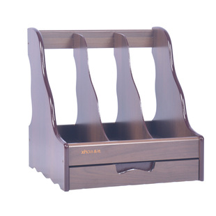 极速书架创意木质桌面文件夹x架文件筐书立架收纳盒资料架文件整