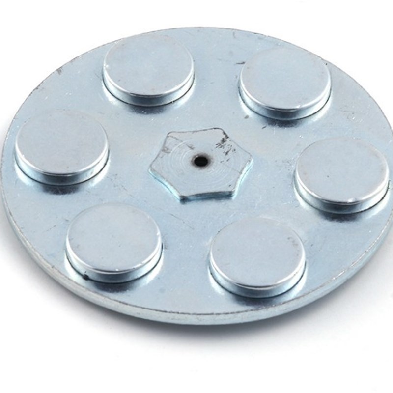 极速D66MM外螺纹强磁包胶吸盘挂钩 磁性L底座固定器 工作灯具包胶