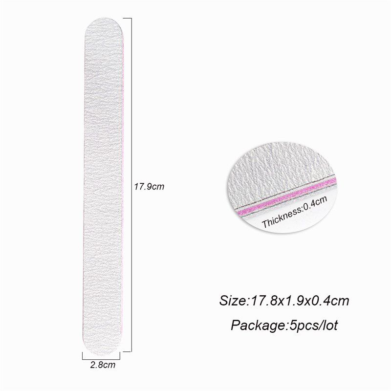 极速5pcs Grey Njail Art Buffering Files Pink Emery Board Gel