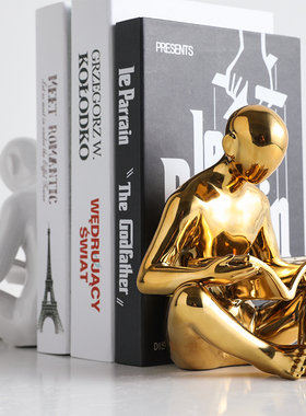 极速北欧a创意简约看书人书靠艺术陶瓷夹书器书房办公室桌面家居