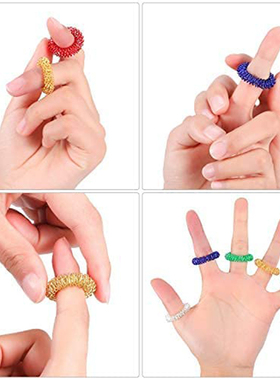 极速5-15pcs Acupressure tRings Spiky Sensory Finger Rings Se