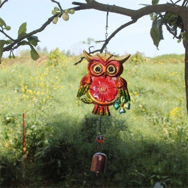 极速6 Style Metal Owl Wind Chime HaFngable Pendant Ornament