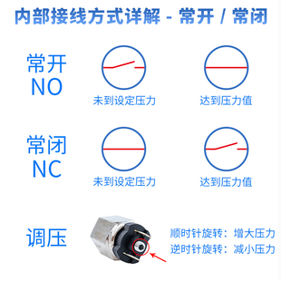 极速新品 B气压可调常K开常闭压力开关气动 M11压力开关自动膜片式