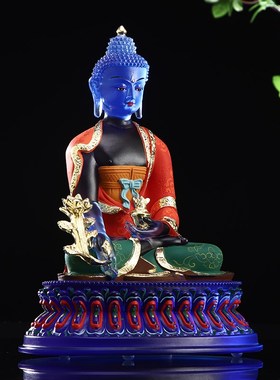 极速密宗药师佛摆件居家客厅佛堂家用药师琉璃光如来W佛像台湾古