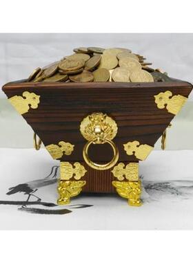 极速老式复古实木斗升日进斗金摆件创意客L厅装饰店铺摆设开张开