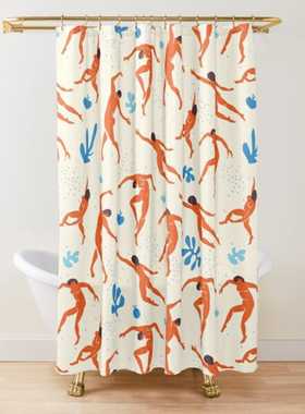 极速Abstract Matissep Flower Art Shower Curtain Modern Geome