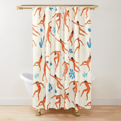 极速Abstract Matissep Flower Art Shower Curtain Modern Geome