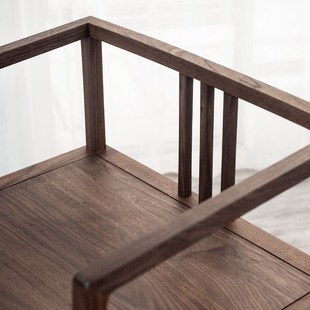 极速黑胡桃c木圈椅新中式太师椅实木茶椅围椅主人位茶室家具禅修